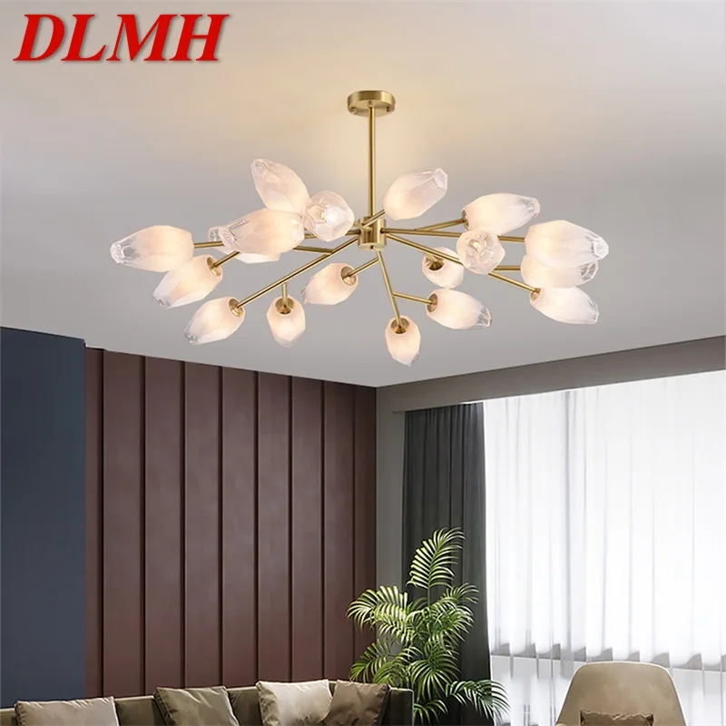 

DLMH Hanging Chandelier Brass Modern LED Pendant Light Fixtures Luxury Decorative For Home Living Room Bedroom Villa
