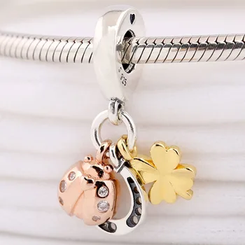 

Original Mixed Metal Horseshoe Clover And Ladybird Pendant Beads Fit 925 Sterling Silver Bead Charm Bracelet Diy Jewelry