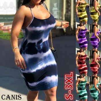 

Sexy Bandeau Tube Dress Summer Women Tie dye Basic Bodycon Sundress Backless Strapless Stretchy Bandage Robe Dress Femme