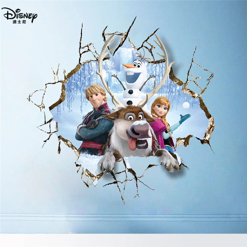 Детские наклейки с изображением принцессы из мультфильма «Холодное сердце», ПВХ, водонепроницаемые, самоклеющиеся, для детской комнаты, декоративные наклейки, Мультяшные наклейки на стену - Цвет: ZY1421 Alsa04