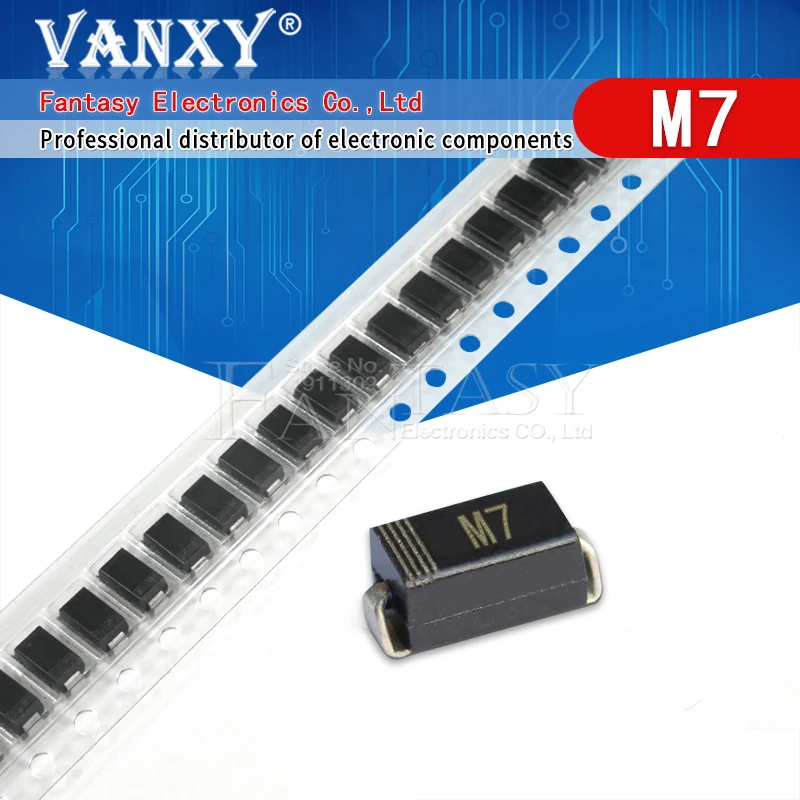 100 шт. диод M7 1N4007 SMD 1A 1000 В IN4007 выпрямительный диод|100pcs diode|diode m7rectifier diode |