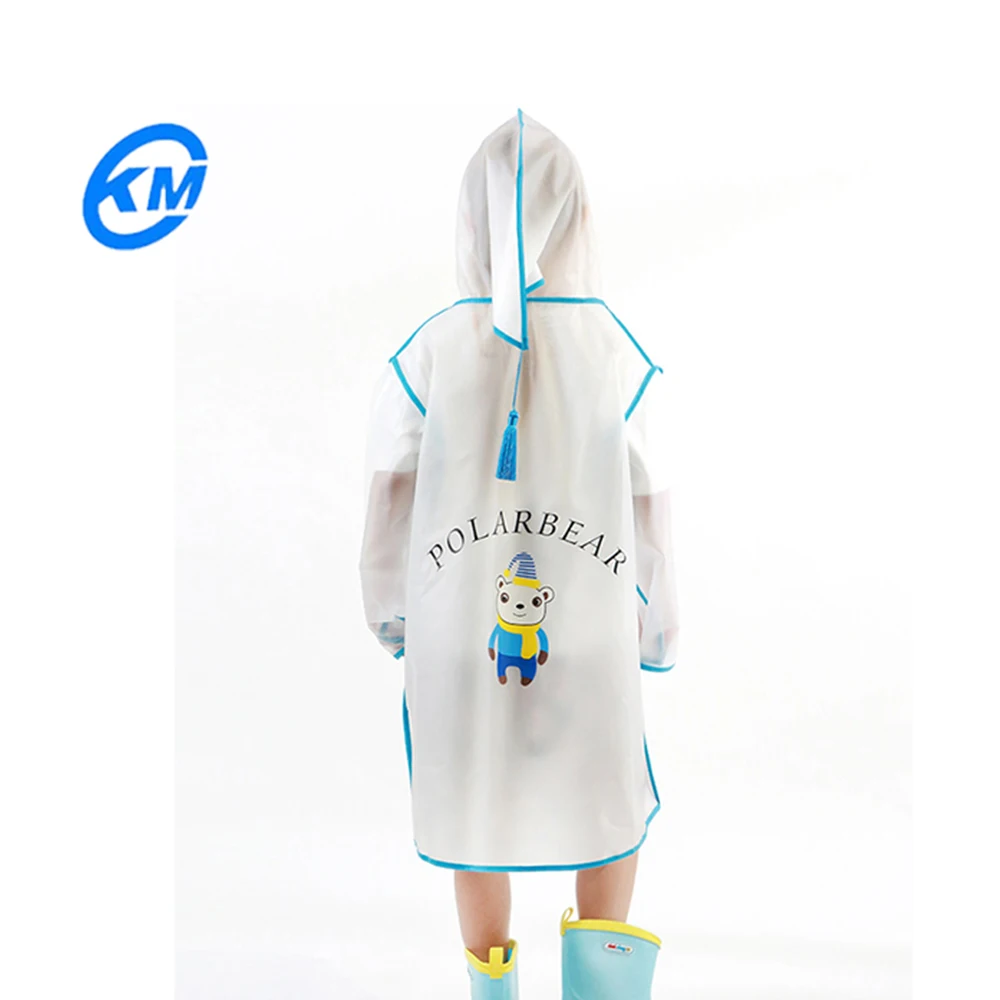 EVA material outdoor high quality rain poncho child raincoat