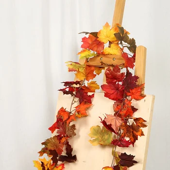 

The New 170cm Simulation Dark Maple Leaf Hand String Rattan Autumn Atmosphere Decoration