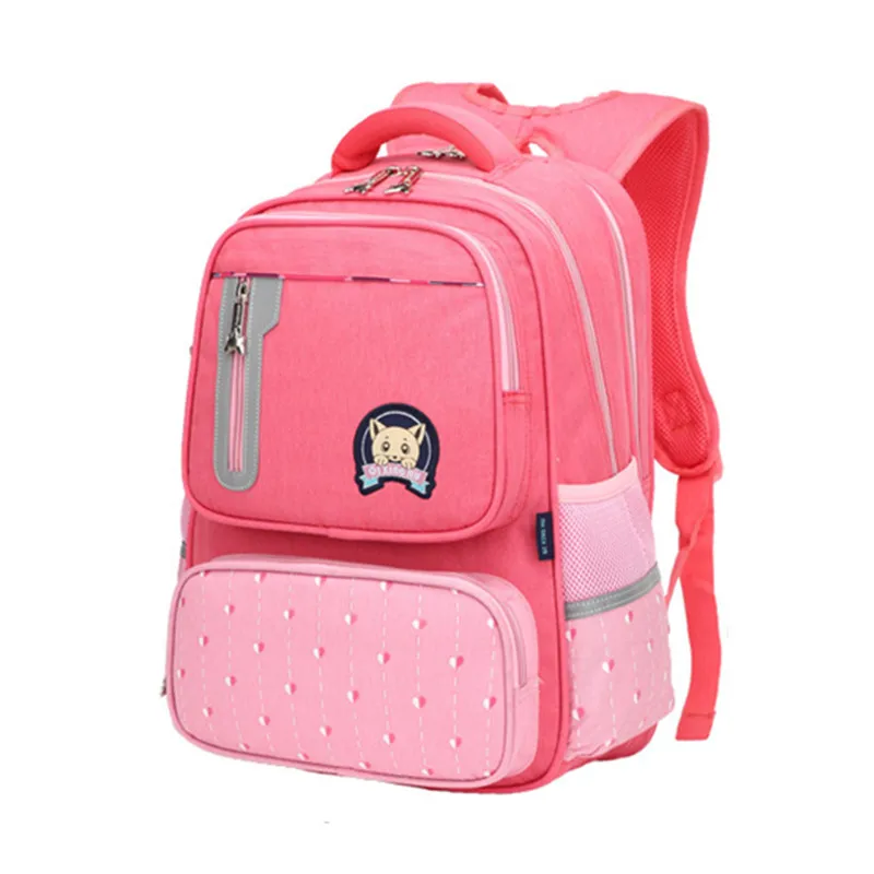 pink OKKID, детские школьные ранцы для мальчиков, водонепроницаемый нейлоновый рюкзак, детский начальный школьный рюкзак для мальчика, Подарочная сумка для книг, Прямая поставка - Цвет: pink