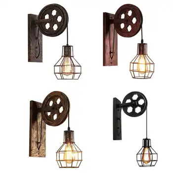 

Retro American-Style Country Wall Lamp Industrial Creative Iron Pulley Wall Light Restaurant Corridor Aisle Lighting