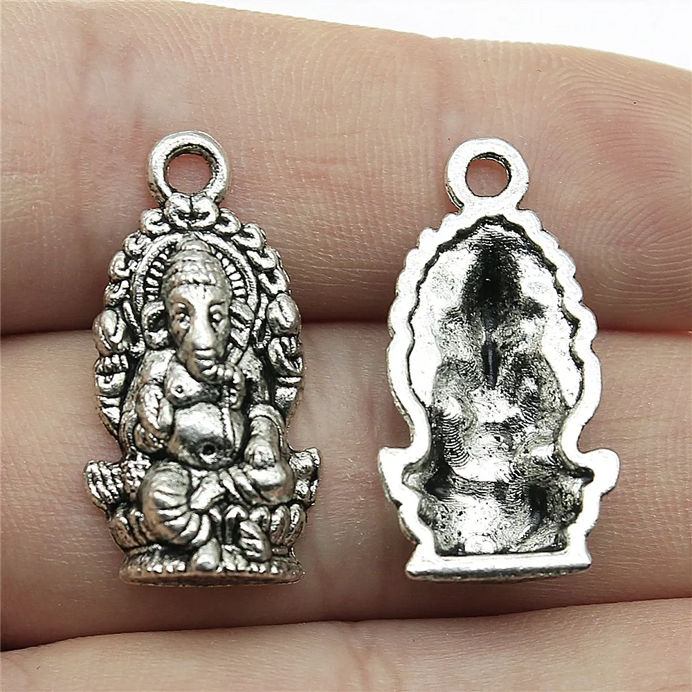 10pcs 26x14mm Antique Bronze Lucky Pendant Elephant Charm Ganesha Buddha | Украшения и аксессуары