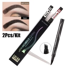2 шт./компл. четыре карандаш для бровей Макияж карандаш для бровей прочный Водонепроницаемый не выгорает; глаз татуировки на основе красителя