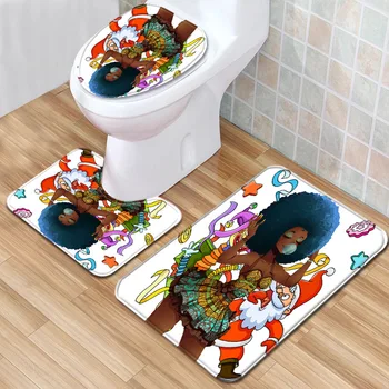 

African Women's Bathroom Mat Three-Piece Bathroom Carpet Toilet Mat Set Door Mat Bathroom Non-Slip Mat Spot