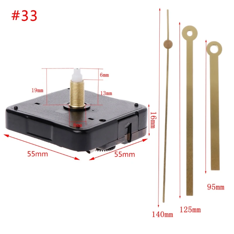 DIY Quartz Clock Movement Mechanism Non Ticking DIY Wall Clock Mechanisms with Hands Set for Repair Parts Replacement