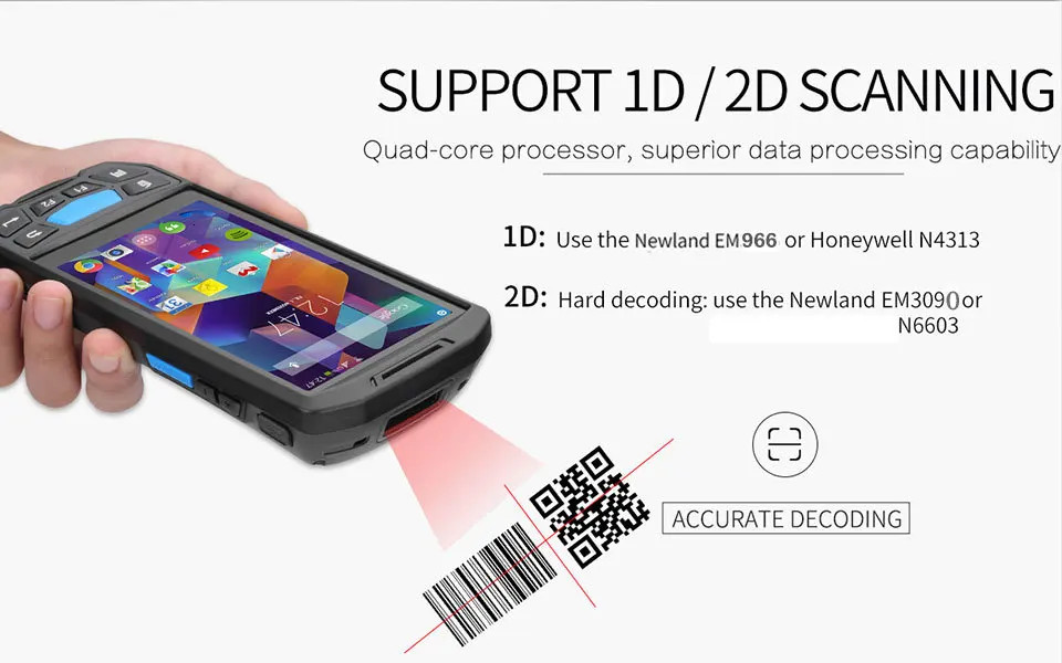 Прочный портативный КПК Android 7,0 портативный 1D 2D сканер штрих-кода QR код POS терминал 4G WIFi беспроводной Honeywell сканер штрих-кода
