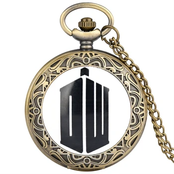 

Doctor Who Retro Black D W Letter Bronze Quartz Pocket Watch Pendant Men Women Kids Antique Classic Style Vintage Chain Clock