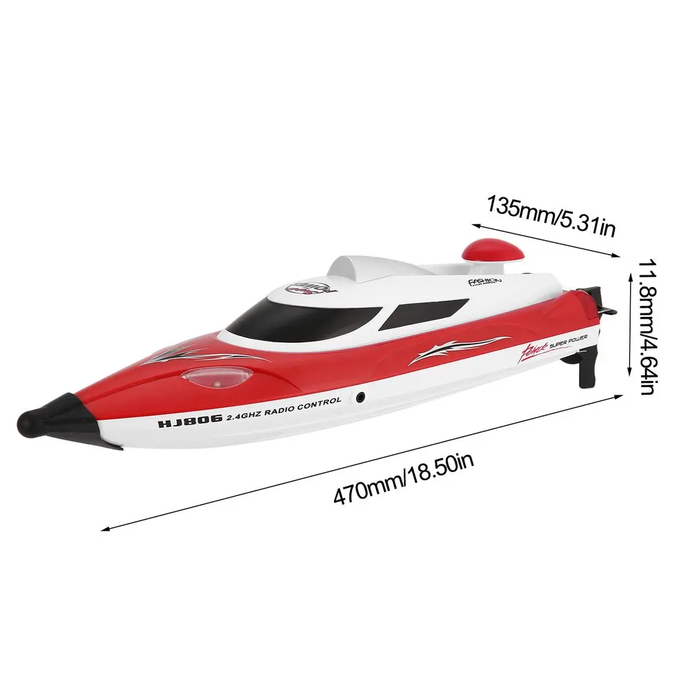 HONGXUNJIE RC boat HJ806 47cm 2.4G RC 30km/h High Speed Racing Boat Water Cooling System Flipped Omni-directional Voltage Promp