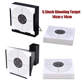 

Shooting Targets 5.5" Target Holder Pellet Trap + 100 Paper Targets for Gun/Rifle/Pistol/Airsoft/BB Gun/Pellet Gun/Air Rifle