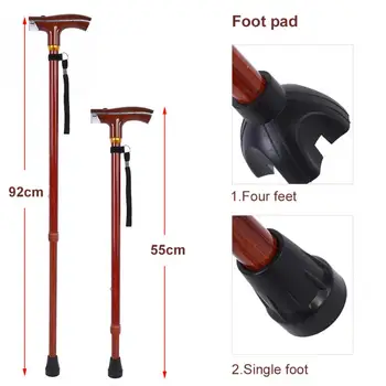 

Crutches Walking Metal Multi-Function Telescopic Flashlight Lightweight Cane (Burlywood Color) Crutches With LED Lamp