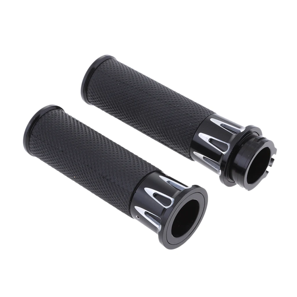 Motorcycle Chrome Rubber Handle Grips 1
