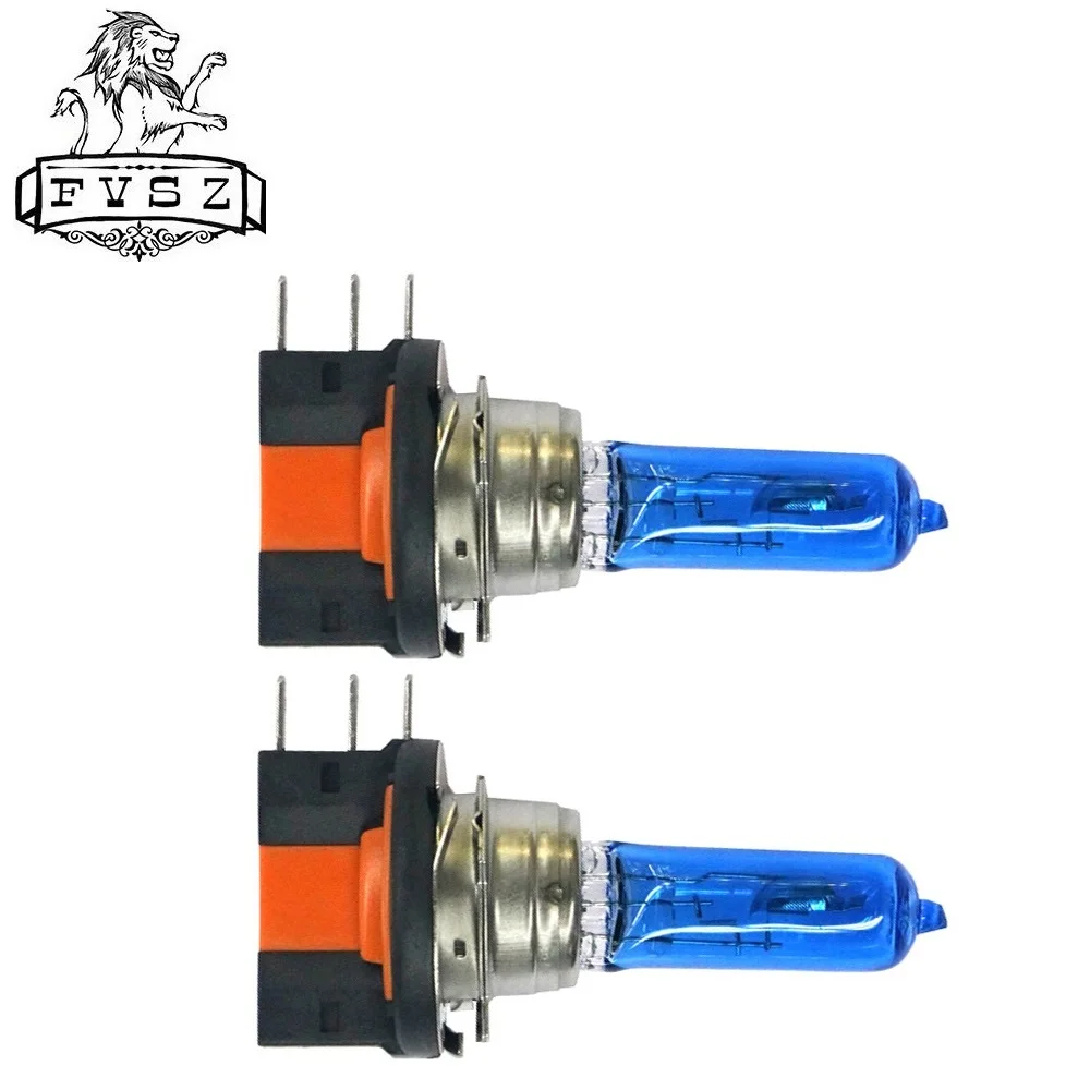 

2Pcs H15 12V 15/55W Car headlights halogen lamps Dark Blue Glass for golf Headlamp fog lamp high light bulb white