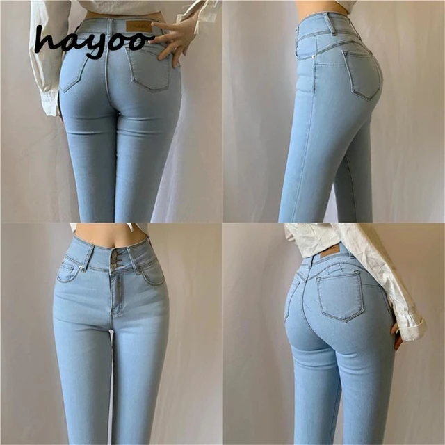 Jeans Peach | Jeans Size Women | High Jeans | Pencil Pants Large Size Style - Aliexpress