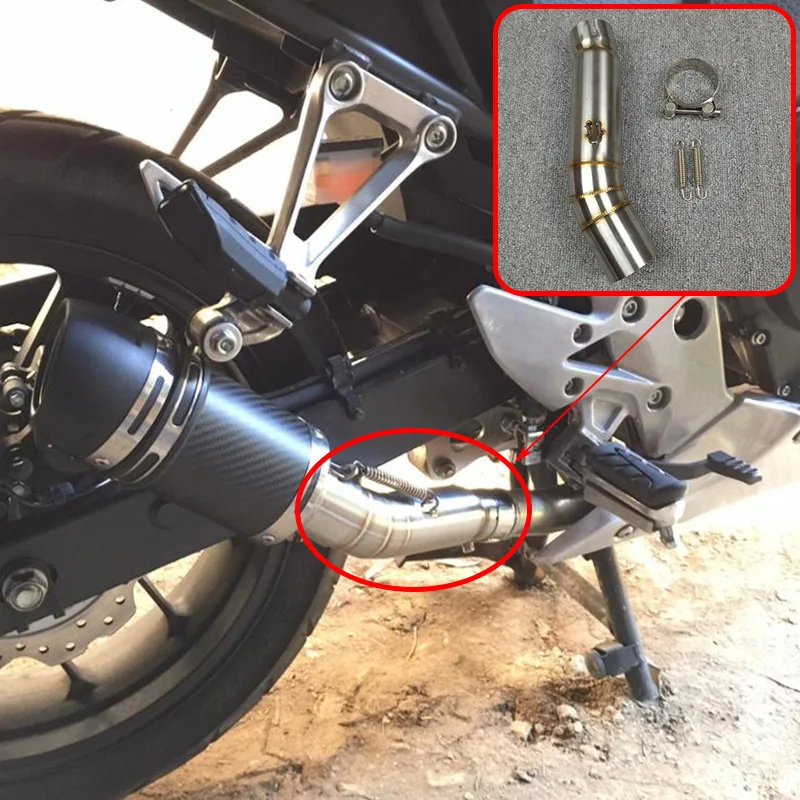 

Motorcycle Exhaust Adapter 51MM Slip on Link Pipe Escape Mid Tube Clamp Connector for Honda CBR500 CBR500R CBR500X 2012-2015