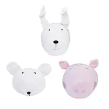 3D украшение в виде головы животного, Детская плюшевая игрушка, милая мультяшная голова животного, настенное крепление, украшение для детской комнаты
