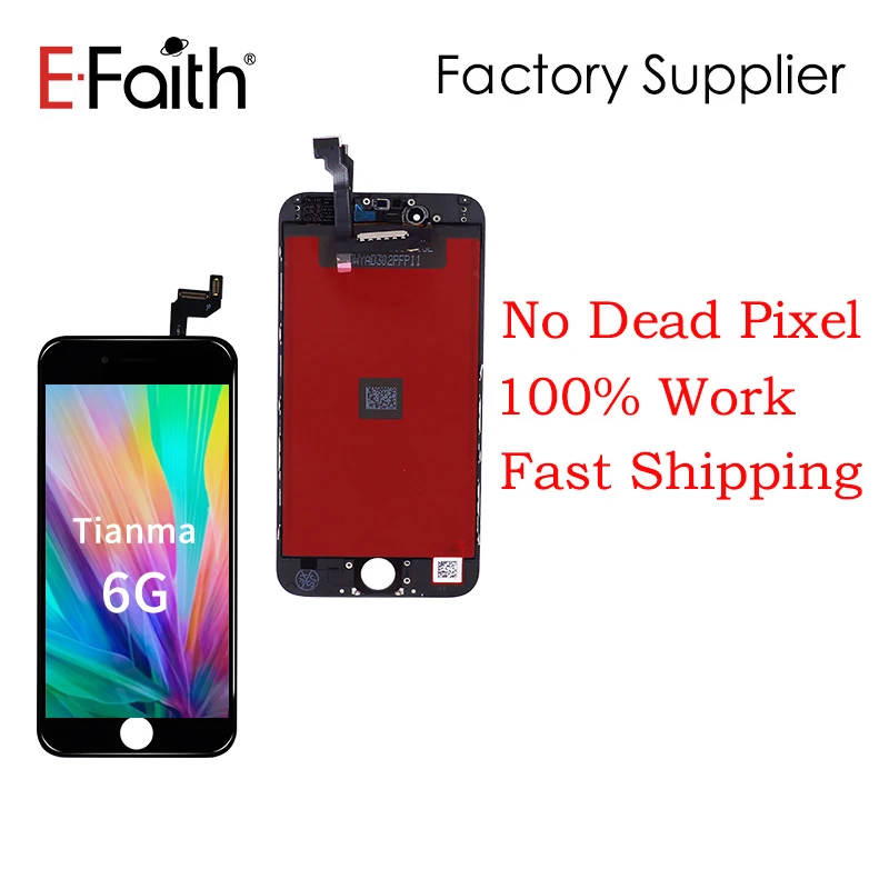 EFaith 10PCS/LOT Tianma quality For iPhone 6 6S 6 Plus 6S Plus LCD NO Dead Pixel display screen digitizer replacement DHL ship - Цвет: Tianma 6G Black