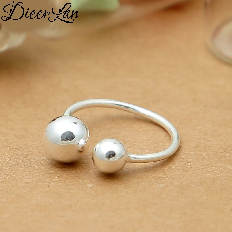 

Bohemian Vintage 925 Sterling Silver Double Beads Ball Rings for Women Men Statement Finger Rings Girls Gifts Wholesale Anillos