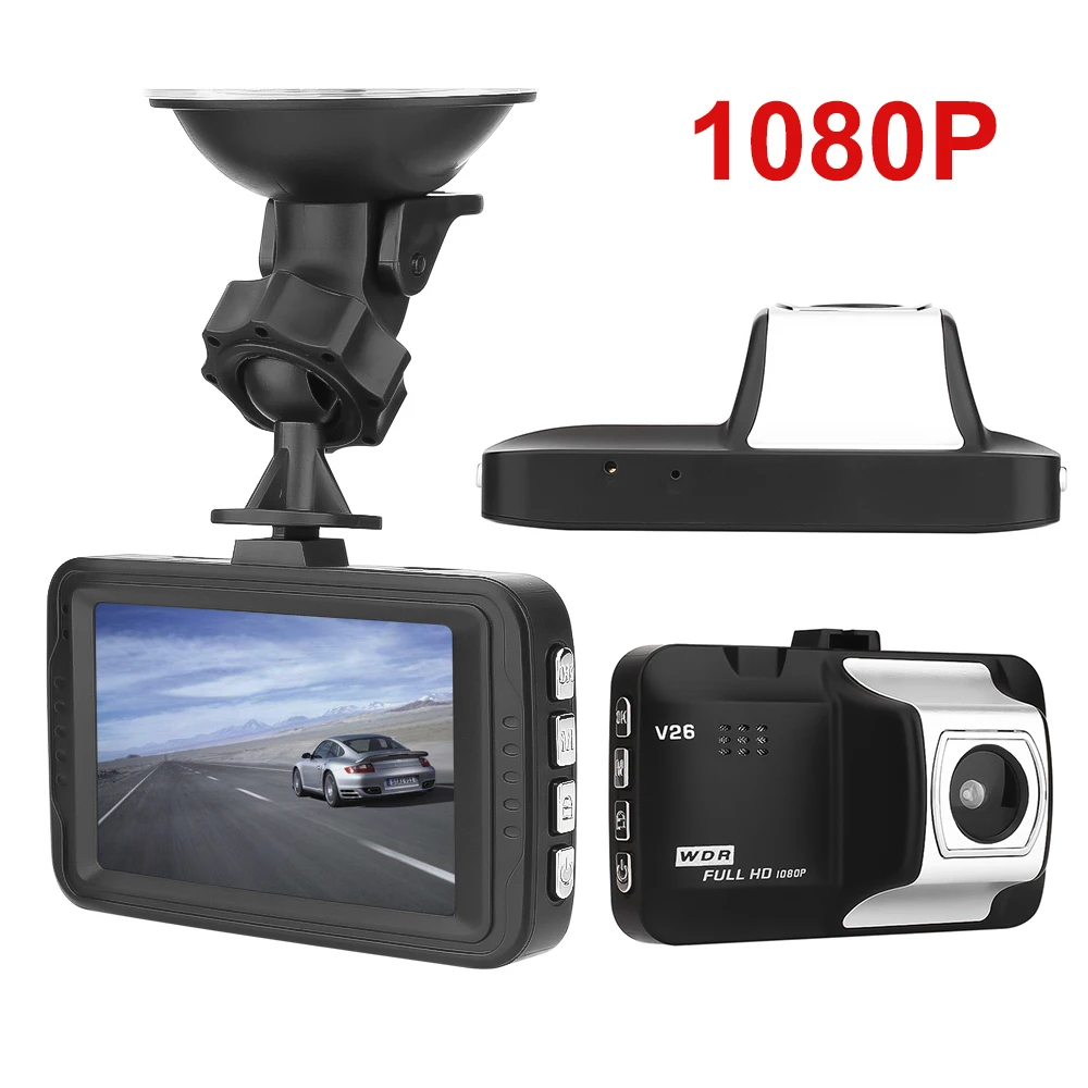 145 градусов V26 вождения цифровой видеорегистратор для автомобиля Dash Cam 3 дюймовый