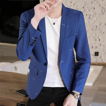 

New Men's Slim Fit One Button Blazers Jacket Spring Autumn Outwear Smart Casual Students Coat B40
