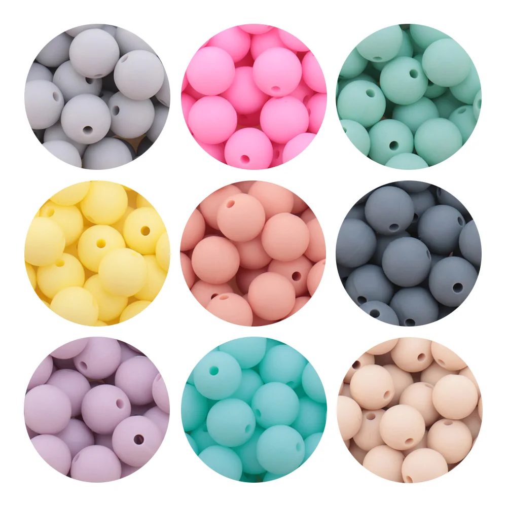 500PCS Silicone Beads 9mm Teething Beads Bpa FreeChewable Diy Silicone Baby Teether Products Newborn Nurse Gift