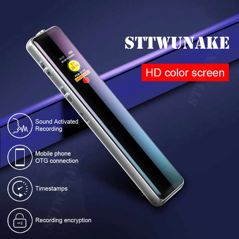 

STTWUNAKE original mini digital voice recorder dictaphone small sound recorder voice activated recording pen meeting class audio