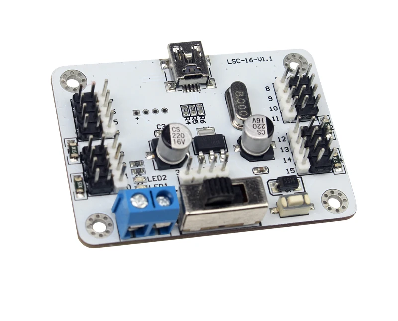 

Hot 16CH Servo Controller Robot Board Support USB w/Switch Highly Precise For RC Manipulator Mechanical Arm