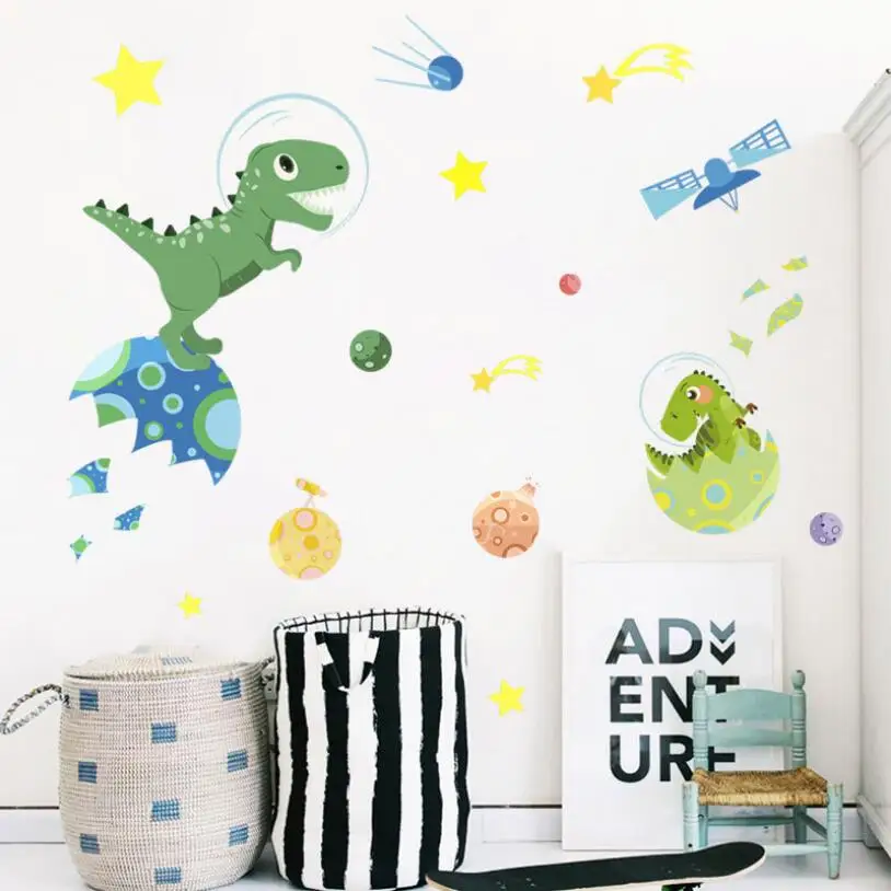 Мультяшная Наклейка на стену «динозавр», Детская Наклейка на стену «динозавр» для детских комнат, Детская Наклейка на стену домашний декор, FX64106