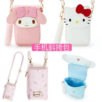 

Sanrio Hello Kitty My Melody Cinnamoroll PomPomPurin Phone Bag Women Shoulder Bags Children Crossbody Bag Coin Purse for Girls