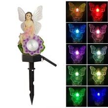 Солнечная энергия лужайка лампа сани белый и красочный светильник красивый цветок фея садовый светильник красочный светильник добавить холодный светильник