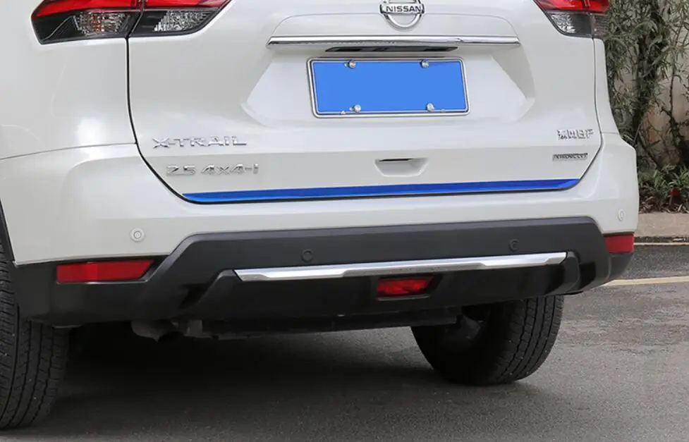 Для Nissan X-trail T32- хромированная Задняя Крышка багажника двери багажника молдинг полосы отделка автомобиля Стайлинг - Цвет: Синий