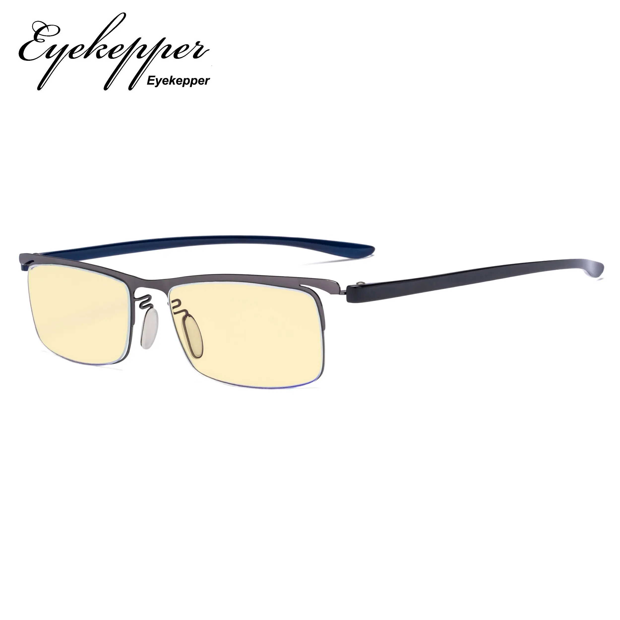TMCG12625 Eyekepper, синий светильник, блокирующие компьютерные очки с желтым фильтром, линзы-полуободки, очки для чтения, для женщин и мужчин