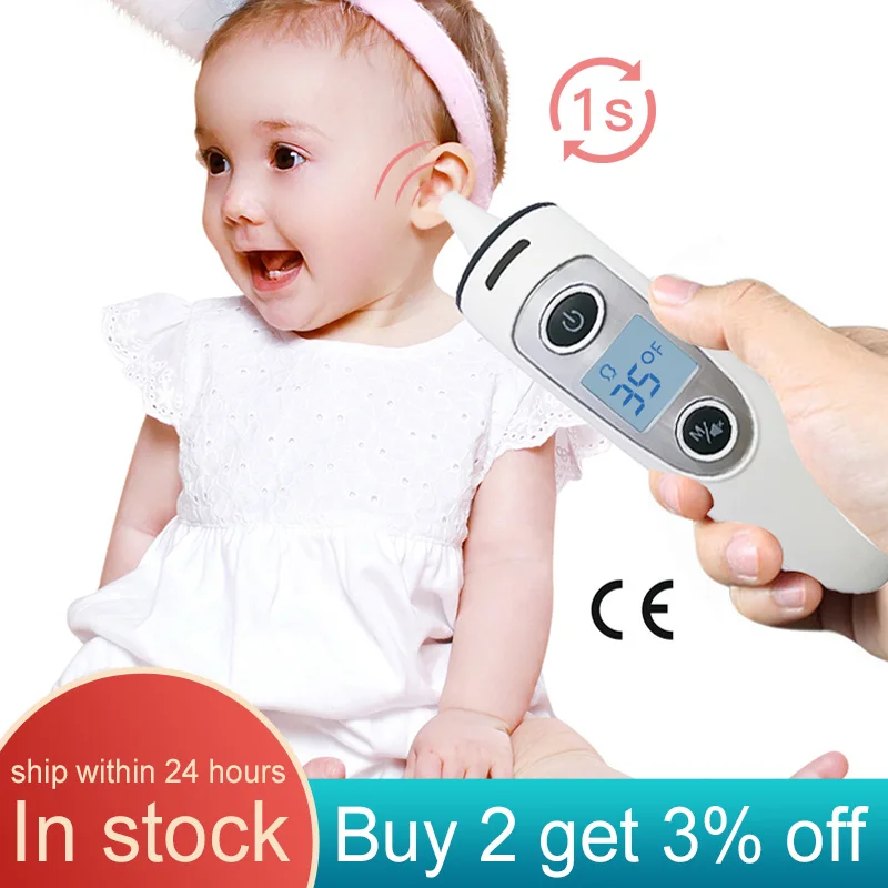 

Forehead Ear Baby Thermometer Non Contact Infrared Thermometer Body Temperature Fever Digital Measure Tool for Baby Adult