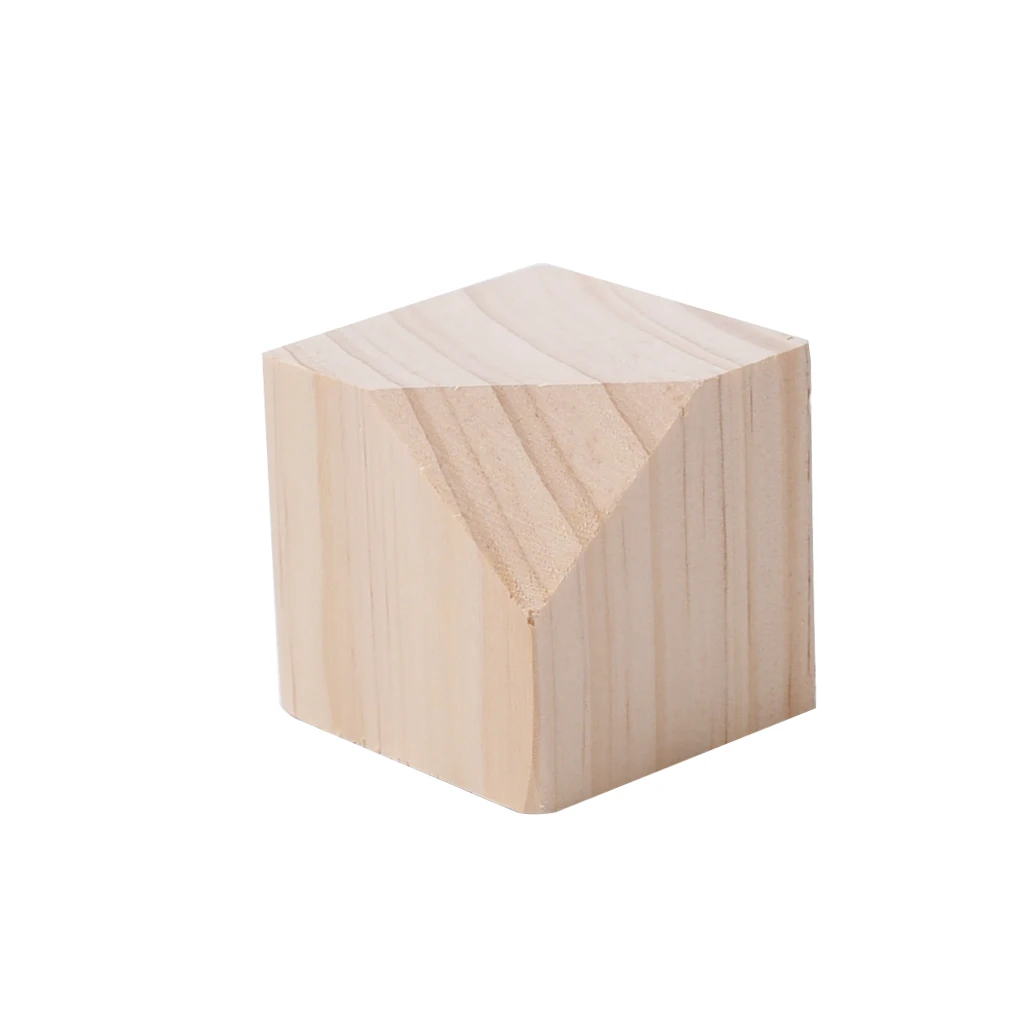 Natural Wooden Square Block Bracelet Display Storage Unpainted Jewelry Holder Showcase