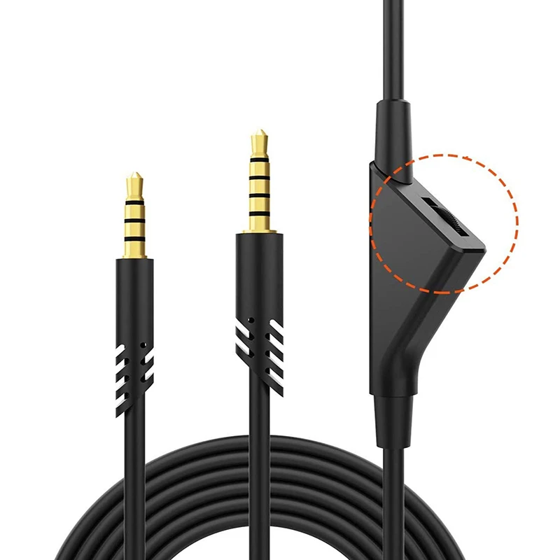 Audio Earphone Cable for Logitech Astro A10 A40 Headset wired headphones Adjustable volume Black Color High Quality | Электроника