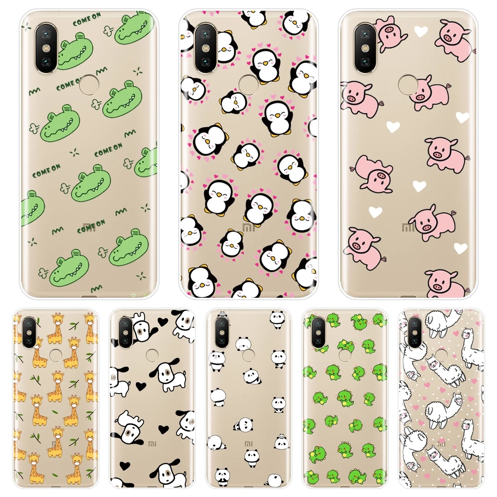 

Pink Pig Dog Panda Dinosaur Phone Case For Xiaomi Mi 5 5C 5S 5X 6 6X Plus Soft Silicone Back Cover For Xiaomi Mi A1 A2 Lite 8 SE