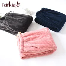 Fdfklak Фланелевые домашние штаны для женщин, пижамные брюки, новые Утепленные зимние пижамы, розовые/Молящиеся пижамные штаны