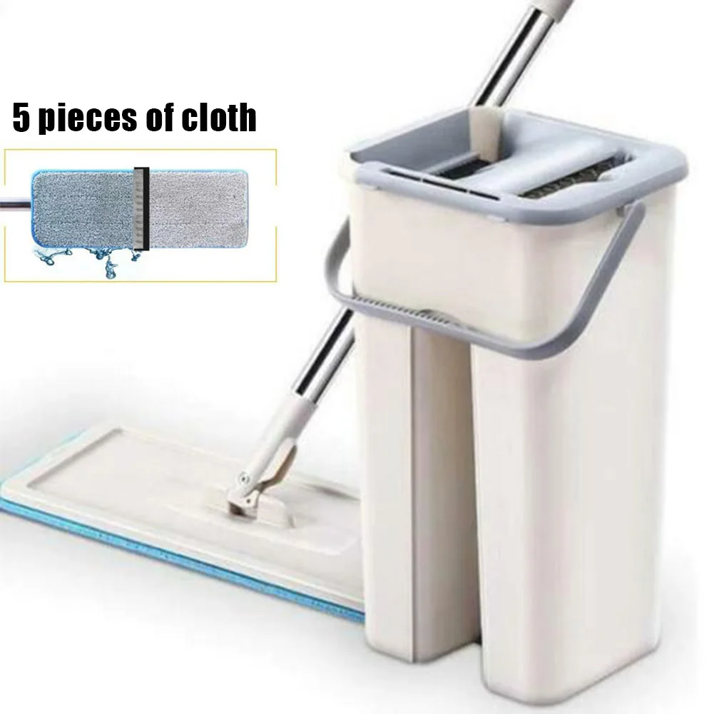 Волшебная Швабра для уборки пыли, набор инструментов, легко моющаяся плитка, мраморный пол для домашней кухни DC120 - Цвет: 5pcs mop cloth set