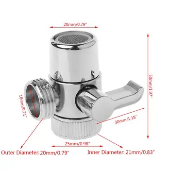 

Brass 3-way Diverter Valve Faucet Connector Adapter Three Head Function Switch