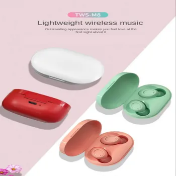 

TWS-M8 Wireless Bluetooth Stereo With Mic Earphone Sports Noise Reduction Earpiece With Digital Display with Charging Box