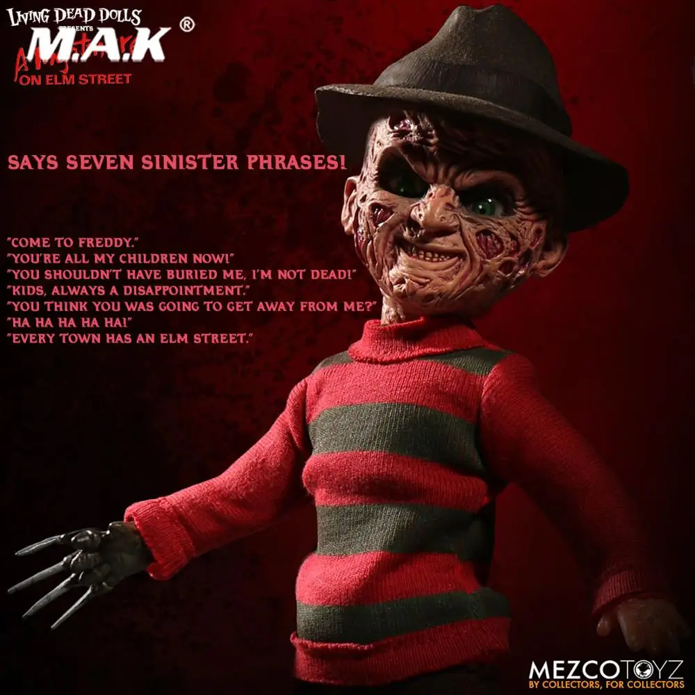 

In stock 24.5cm Mezco Toyz 99400 10inch Living Dead Ghost Street Freddy Collection Action Figur for Fans Holiday PVC Figure Toys