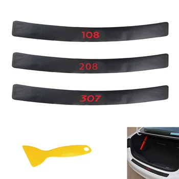 

1 Pcs Car Trunk Protection PU Leather Sticker for PEUGEOT 108 208 307 Rear Bumper Car Styling