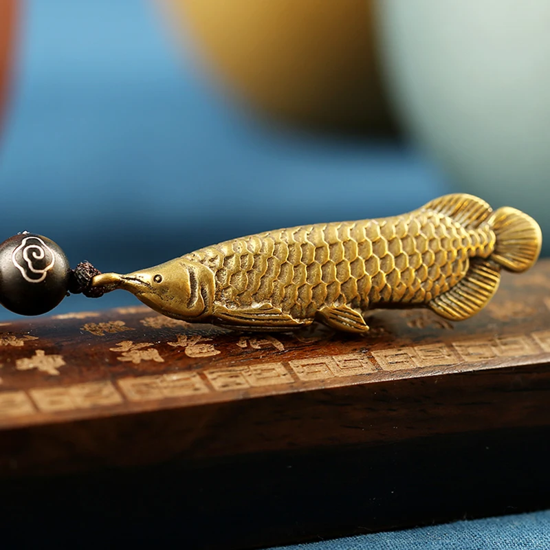 brass fish lanyard keychain pendant (10)