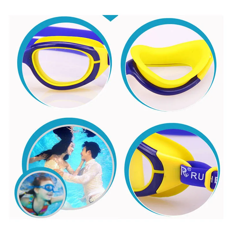 Детские очки для плавания, набор ушей с зажимом для носа для мальчиков и девочек, шапки с дельфинами, маска для плавания в бассейне, водонепроницаемые очки для плавания оптика, чехлы