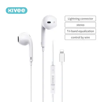

Kivee Earphones KV-MT30 Lighting Port Earpiece with Microphone IPX5 Waterproof Bluetooh Sport Headphones for iPhone