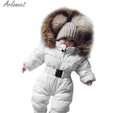 Arloneet 2019 infantil meninos meninas snowsuit sólido recém-nascidos bebês casaco de inverno carter recém-nascido 0-12 meses roupas do bebê casacos(China)