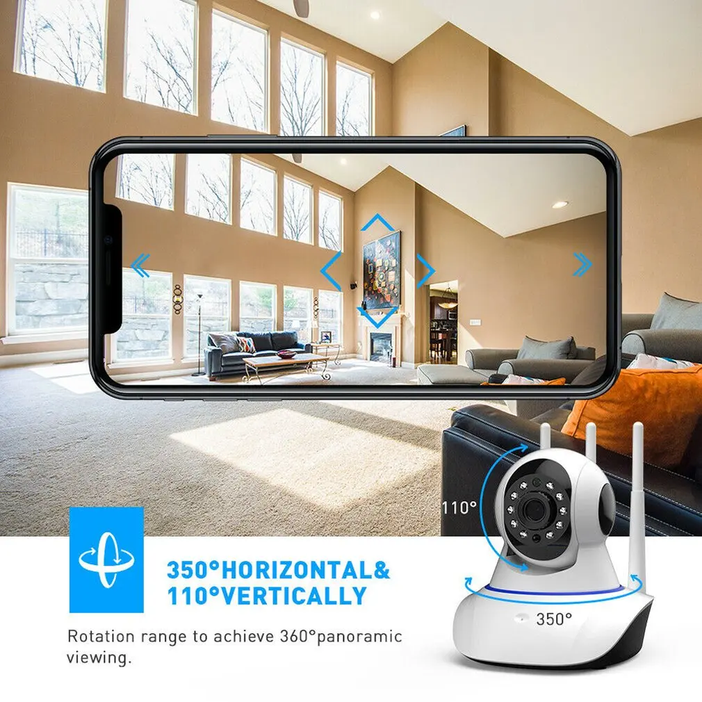 Tre-Antenna Macchina Fotografica Senza Fili del Ip di Wifi Della Macchina Fotografica 1080P Telecam